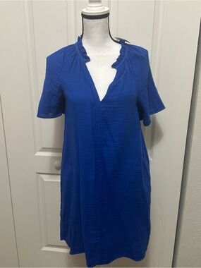Old Navy Royal Blue Short-Sleeve Midi Dress